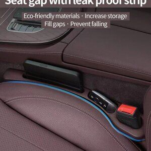 (2-Pack) Car Seat Gap Filler Organizer | Black Console Side Pocket Storage Caddy